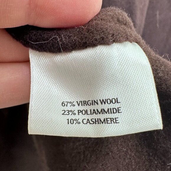 Eileen Fisher Chocolate Brown Cardigan Sweater Shawl‎ Collar Open Front Wool - Picture 3 of 6